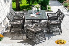 &quot;Латте&quot; обеденная группа плетеная, цвет графит