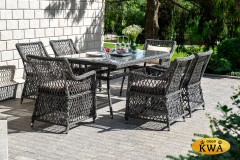 &quot;Латте&quot; обеденная группа плетеная, цвет графит