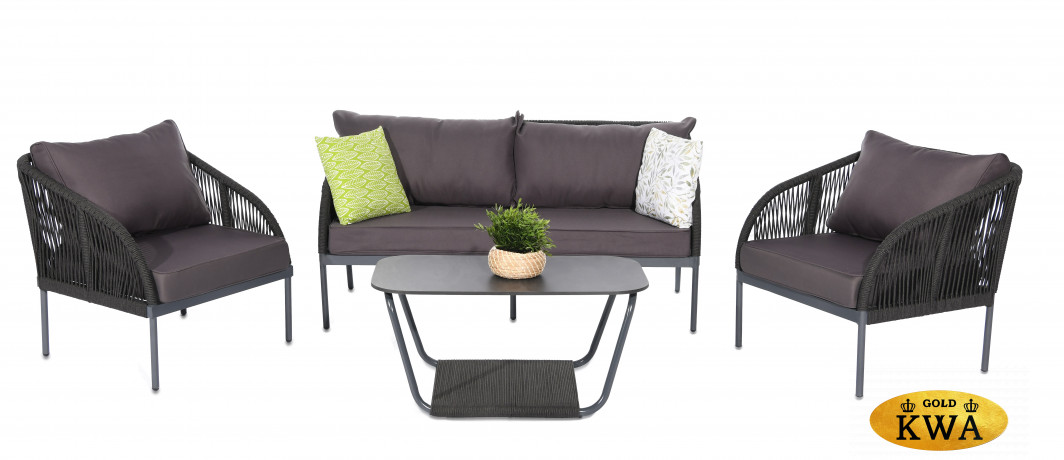 Канны лаунж-зона плетеная из роупа (веревки), каркас из алюминия