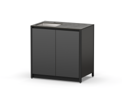 Шкаф напольный с мойкой Lounge D-04S-L, 90 см, черный/черный мрамор