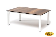 &quot;Канны&quot; журнальный столик из HPL 90х60, H40, каркас белый, цвет столешницы &quot;дуб&quot;