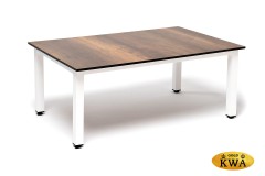 &quot;Канны&quot; журнальный столик из HPL 90х60, H40, каркас белый, цвет столешницы &quot;дуб&quot;