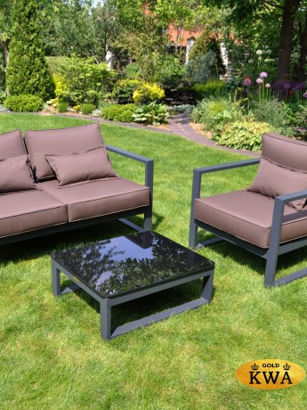 Комплект садовой мебели G401.51Е04 шоколад (Диван двухместный с двумя подлокотниками+кресло+столик)