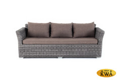 "Капучино" диван из искусственного ротанга трехместный, цвет графит