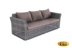 "Капучино" диван из искусственного ротанга трехместный, цвет графит