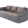 "Капучино" диван из искусственного ротанга трехместный, цвет графит