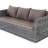 "Капучино" диван из искусственного ротанга трехместный, цвет графит