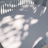 "Марсель" стул плетеный из роупа, каркас алюминий темно-серый (RAL7024) муар, роуп светло-серый круглый, ткань светло-серая