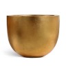 Кашпо TREEZ Effectory Metal Низкая конус-чаша Сусальное золото в-37, д-46 см