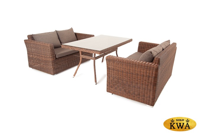 "Мокко" обеденная группа плетеная из ротанга, цвет коричневый