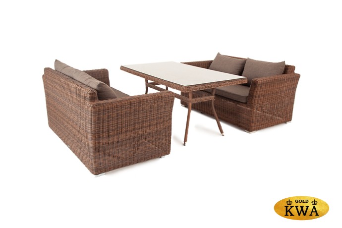 "Мокко" обеденная группа плетеная из ротанга, цвет коричневый