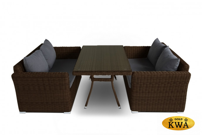 "Мокко" обеденная группа плетеная из ротанга, цвет коричневый