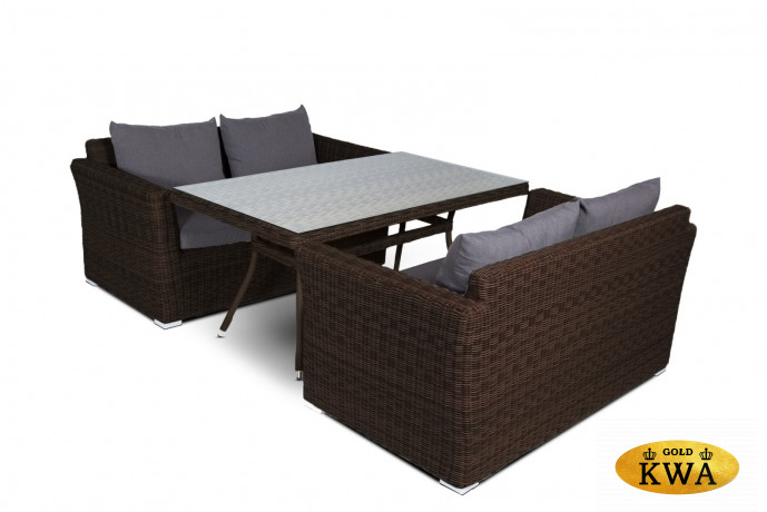 "Мокко" обеденная группа плетеная из ротанга, цвет коричневый