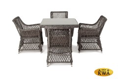 &quot;Айриш&quot; обеденная группа плетеная на 4 персоны, цвет графит