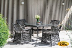&quot;Айриш&quot; обеденная группа плетеная на 4 персоны, цвет графит