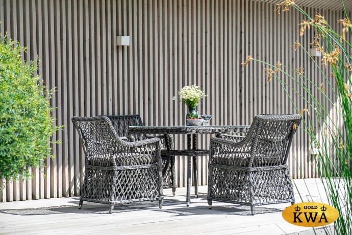 "Айриш" обеденная группа плетеная на 4 персоны, цвет графит