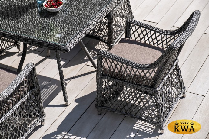 "Айриш" обеденная группа плетеная на 4 персоны, цвет графит