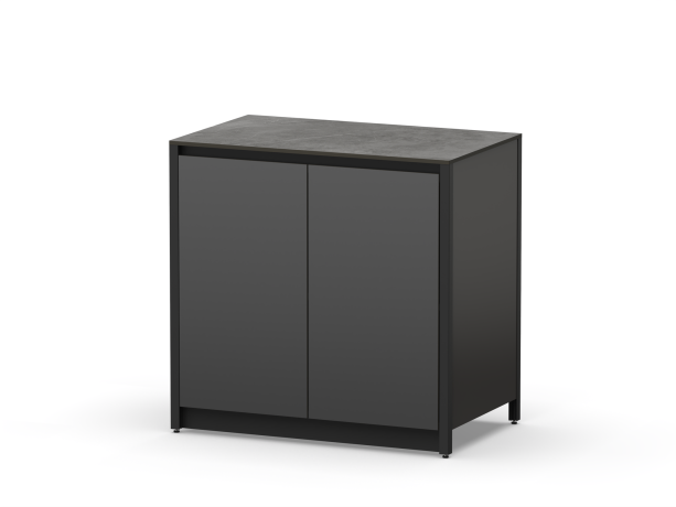 Шкаф напольный Lounge D-03, 90 см, черный/черный мрамор