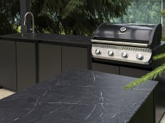 Шкаф напольный Lounge D-03, 90 см, черный/черный мрамор