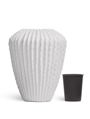 Кашпо-ваза TREEZ Effectory Moho Высокая Design-ваза Белый камень д-30 см, в-37 см 1/1
