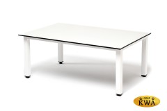 &quot;Канны&quot; журнальный столик из HPL 90х60, H40, каркас белый, цвет столешницы &quot;молочный&quot;