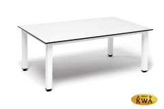 &quot;Канны&quot; журнальный столик из HPL 90х60, H40, каркас белый, цвет столешницы &quot;молочный&quot;