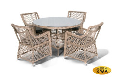 Доппио обеденная группа плетеная, цвет соломенный
