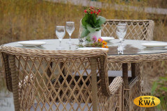 Доппио обеденная группа плетеная, цвет соломенный