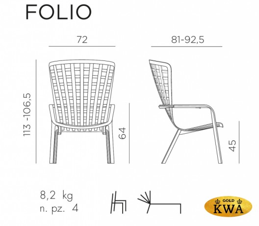 Лаунж-кресло пластиковое с подушкой Nardi Folio