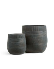 Кашпо TREEZ ERGO Graphics Округлая чаша Окись с медной патиной в-31 см, д-31 см