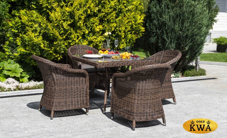 "Фредо" обеденная группа из искусственного ротанга, цвет коричневый