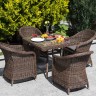 "Фредо" обеденная группа из искусственного ротанга, цвет коричневый