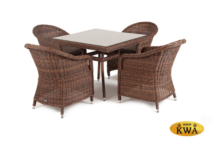 "Фредо" обеденная группа из искусственного ротанга, цвет коричневый