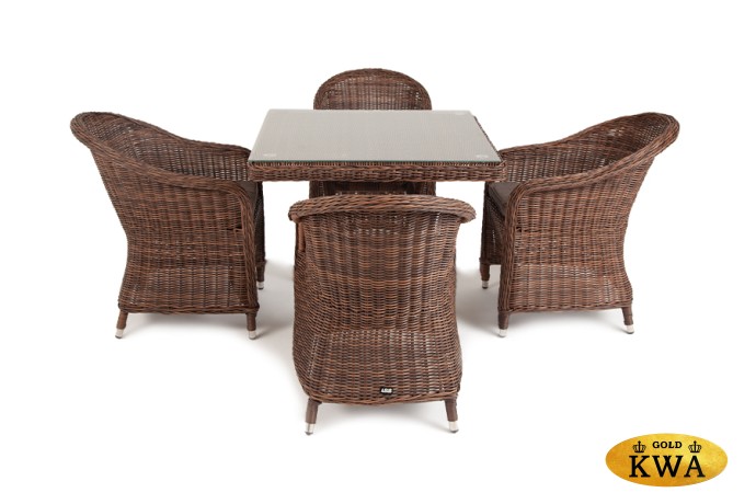 "Фредо" обеденная группа из искусственного ротанга, цвет коричневый