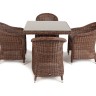 "Фредо" обеденная группа из искусственного ротанга, цвет коричневый