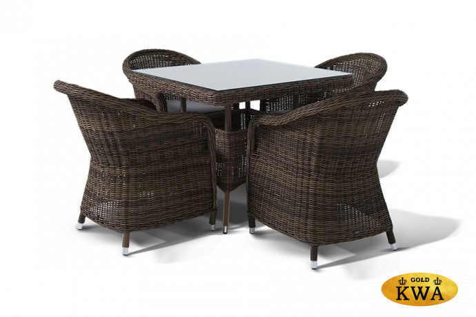 "Фредо" обеденная группа из искусственного ротанга, цвет коричневый