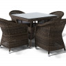 "Фредо" обеденная группа из искусственного ротанга, цвет коричневый