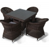 "Фредо" обеденная группа из искусственного ротанга, цвет коричневый