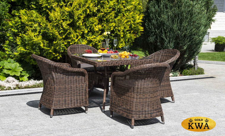 "Фредо" обеденная группа из искусственного ротанга, цвет коричневый