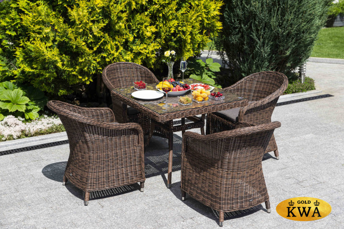 "Фредо" обеденная группа из искусственного ротанга, цвет коричневый