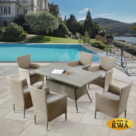 Комплект плетеной мебели AFM-195-6Pcs Beige (6+1)