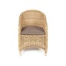 "Равенна" плетеное кресло из искусственного ротанга, цвет соломенный с серо-коричневой подушкой