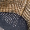 "Равенна" плетеное кресло из искусственного ротанга, цвет соломенный с серо-коричневой подушкой
