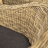 "Равенна" плетеное кресло из искусственного ротанга, цвет соломенный с серо-коричневой подушкой