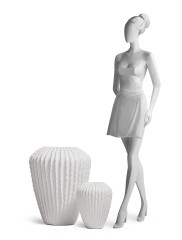 Кашпо-ваза TREEZ Effectory Moho Высокая Design-ваза Белый камень д-60 см, в-65 см 1/1