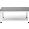 "Канны" журнальный столик из HPL 90х60, H40, каркас белый, цвет столешницы "серый гранит"