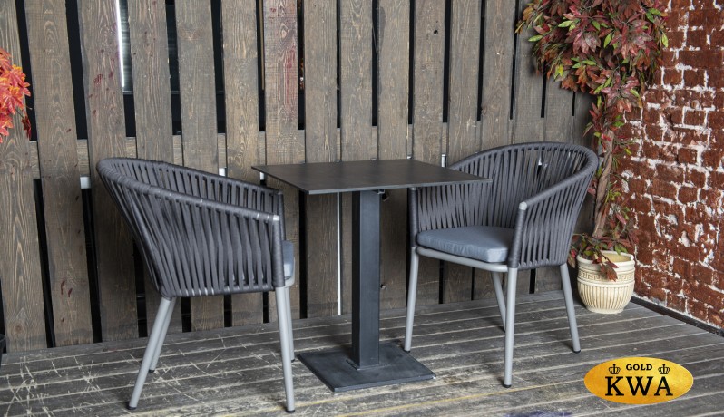 "Каффе" стол из HPL квадратный 64х64см, цвет "серый гранит"