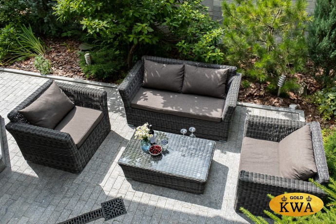 "Капучино" журнальный столик из искусственного ротанга, цвет графит