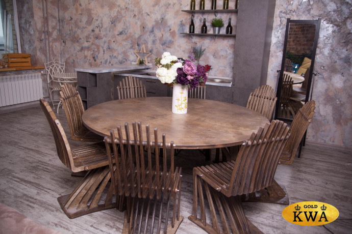 Стол обеденный круглый из влагостойкой фанеры