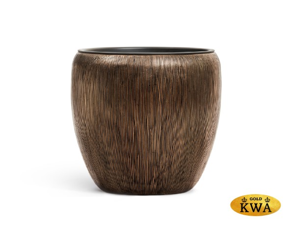 Кашпо TREEZ Effectory Wow Конус-Чаша Тёмное матовое золото в-28 см, д-30 см